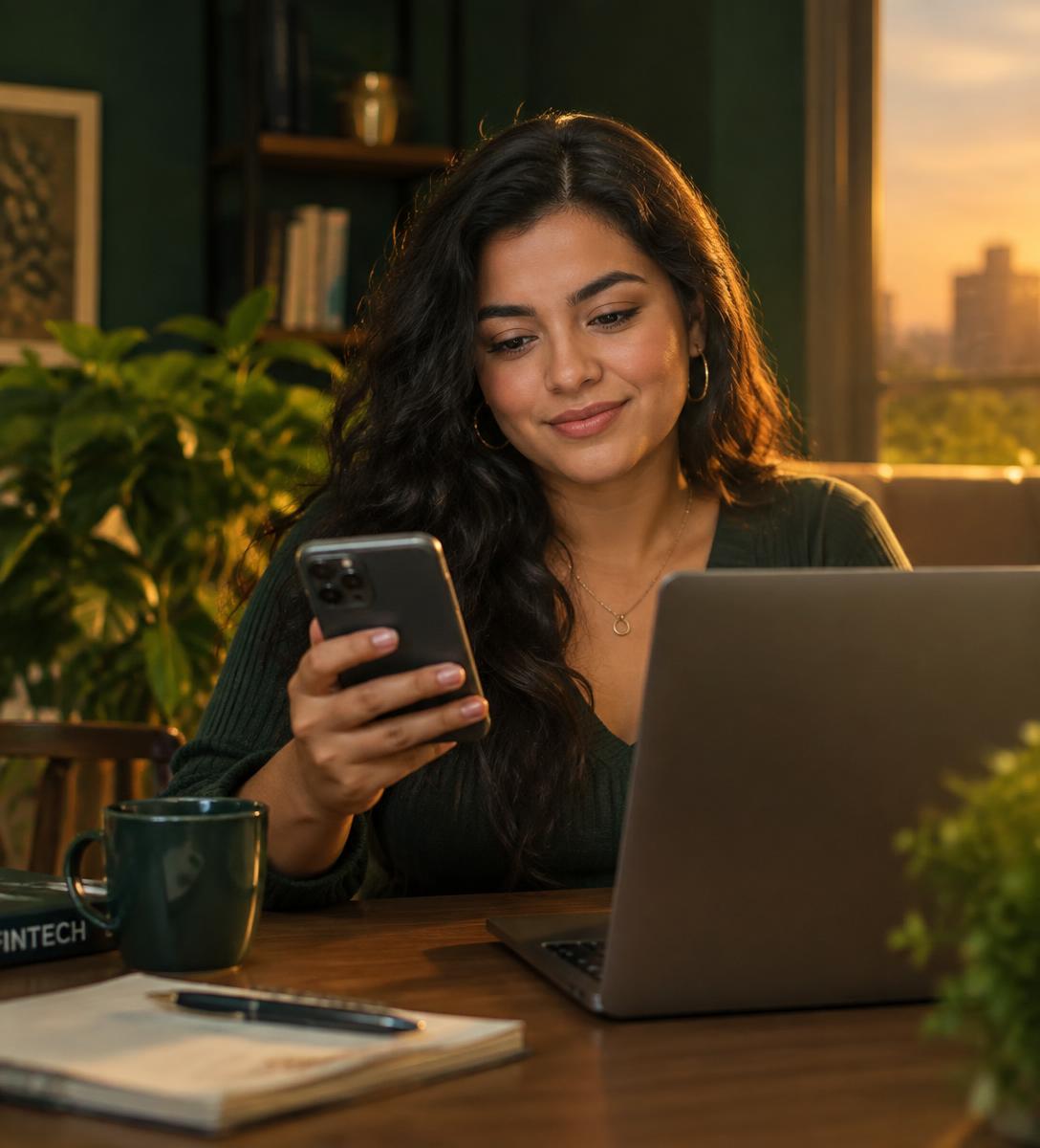 Embajadora Utel gestionando sus contactos desde casa